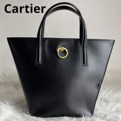 ✨Cartier✨ パンテール 豹柄 ハンドバッグ ブラック レザー