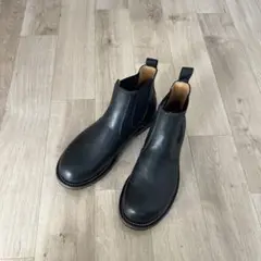 【新品】黒 レザー サイドゴアブーツ