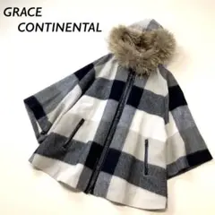 【美品】GRACE CONTINENTAL ラクーンファー フーディー コート