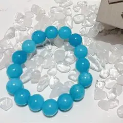 【希少】ラリマー ブレスレット 12mm パワーストーン 数珠 男女兼用青ブルー