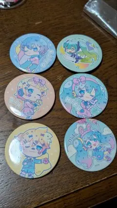 初音ミク、鏡音リン、鏡音レン、KAITO缶バッチセット