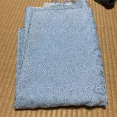 水色の葉模様ガーゼ生地 約2.7m