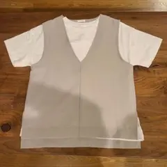 GLACIER Lサイズ Vネック ノースリーブ トップス　Honeys