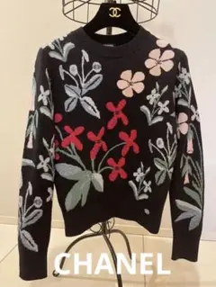 CHANEL CC 花柄 フルオーバー ニット
