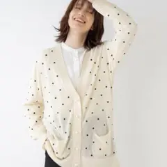 #【SONO/ソーノ】ドット刺繍チュニックカーディガン