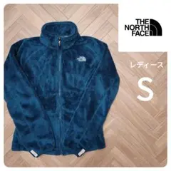 【美品】ノースフェイス ボアフリース 刺繍ロゴ ブルー レディースS