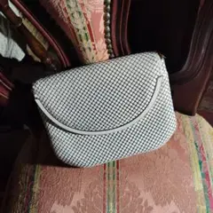 ホワイト メッシュデザイン パーティーバッグ