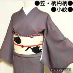 【小紋】 笠 柄杓柄 アンティーク