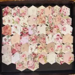 大きめ　8-25③❣️オールバラ柄ヘキサゴンしつけ布❣️50枚