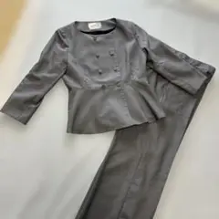 Dress Lab パンツスーツ セットアップ L グレー ノーカラージャケット