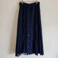 【AMERICAN HOLIC】（M）シフォンフロントボタンプリーツスカート
