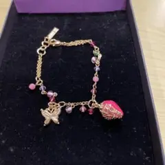 アナスイ ANNA SUI いちご 蝶 ピンク ブレスレット 新品⑩