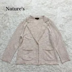 Nature's 大きいサイズ ニットジャケット アウター 羽織り 上品 日本製