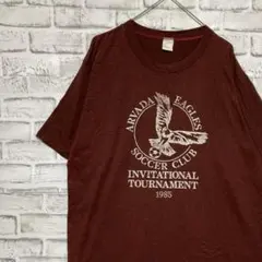 USA製90sヴィンテージTシャツ！シングルステッチ　ブラウン半袖古着XL 23