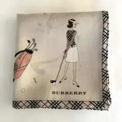 【Burberry】バーバリー 大判 ハンカチ ゴルフ絵柄