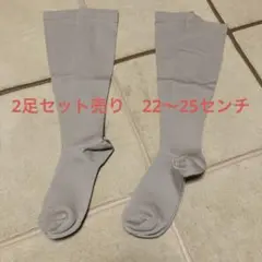 履き口ゆったり 消臭着圧ハイソックス 2足セット 22～25cm 女性ベージュ色
