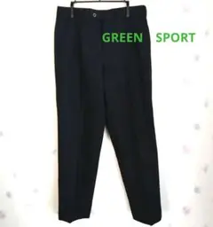 GREEN SPORT classic 黒 プリーツ入り スラックス