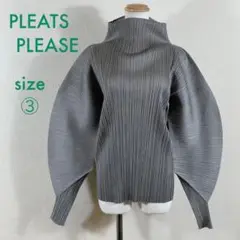 PLEATS PLEATS【プリーツ プリーズ】ボリューム袖 カットソー グレー
