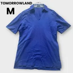 TOMORROWLAND 青　M スキッパー　ポロシャツ　半袖　トップス