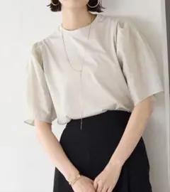アンフィーロ　BEAUTY FORM シアースリーブＴシャツ　L グレージュ