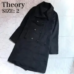 【アンゴラ/ダブル】Theory ロングコート 女優襟 シンプル 定番 人気