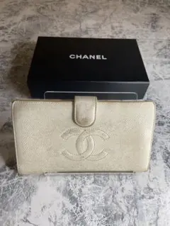 CHANEL シャネル 長財布 キャビアスキン がま口