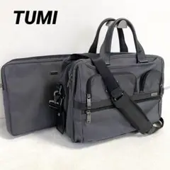 【美品/2way】TUMI ビジネスバック グレー ショルダー/PC収納ケース