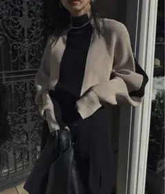 ameri アメリWIDE STRIPE KNIT TOP