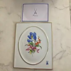 マイセン　プラーク　黄色と紫色の蘭 良質 マイセン プラーク 黄色と紫色の蘭 絵画 - 絵画