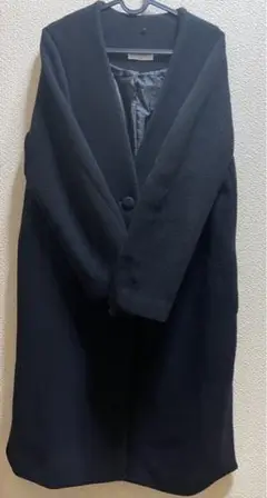 OFUON ノーカラー ロングコート