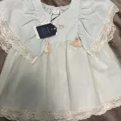 【新品】コトリ チュニック 水色 フリル レース 95
