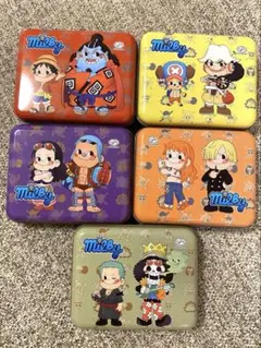 不二家　ミルキー缶　ワンピース　コラボ　5缶　全5種類　コンプリート　ペコちゃん