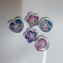 おすそ分け　フワフワラビちゃん　おはじきシール