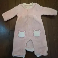 【新品未使用】ピンク クマ　ロンパース 60-70cm 西松屋　冬　フリース