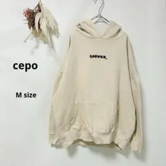 セポ　cepo キャスパー　プリントパーカー　M アイボリー　フード　カジュアル