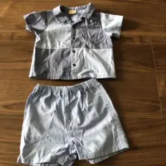 青色系 半袖シャツとショートパンツセット 70cm