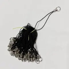 ストラップ金具 2重丸カン 2重リング 100本 入り 黒
