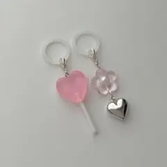 【No.258】めじるしアクセサリー アンブレラマーカー 2点セット ピンク　飴