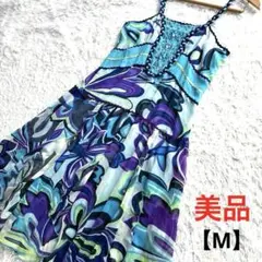 Pretty Rosa リゾートワンピース リゾートドレス チュニック 総柄 M