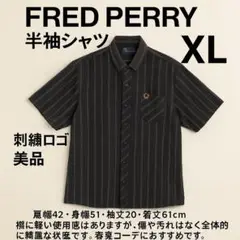 FRED PERRY フレッドペリー 半袖シャツ XL ブラック 月桂樹ロゴ