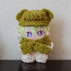 【10～12cmぬいぐるみ用】 帽子（耳付きキャスケット）・マフラー