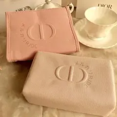 【新品未開封箱有】2個セット ピンクポーチ ディオール ノベルティ
