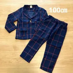 キッズ　男の子チェック柄フォーマルスーツ　100㎝