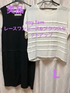 any fam レースワンピース&ブラウスセットアップ　オンワード樫山　Lサイズ
