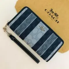 COACH コーチ長財布レディースのブルー色新品長財布長財布プレゼントにおすすめ