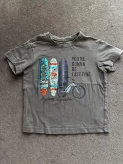 THE SHOP TK サーフボードと自転車のグレーTシャツ 100cm