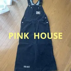 ピンクハウス コーデュロイ黒 クマワッペン ジャンパースカート