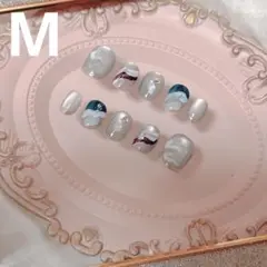 マグネット×波アート ニュアンスネイルチップ