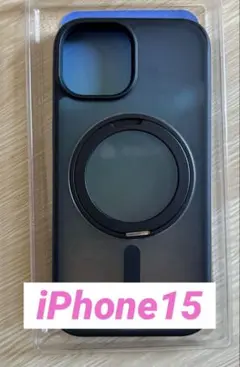 iPhone15ケース ブラック [Magsafe対応] マグネット6.1インチ