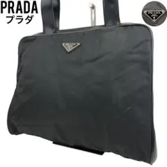 PRADA プラダ ハンドバッグ ブラック 黒 ナイロン レザー 手提げ トート